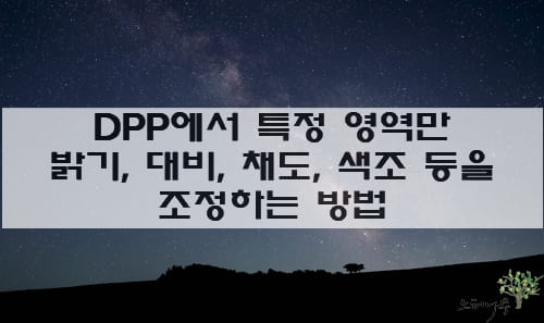 Read more about the article DPP에서 특정 영역만 밝기, 대비, 채도, 색조 등을 조정하는 방법