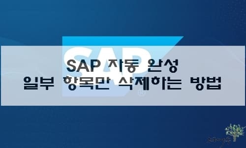 Read more about the article SAP 자동완성 이력 항목에서 일부만 삭제하는 방법(자동완성 삭제)