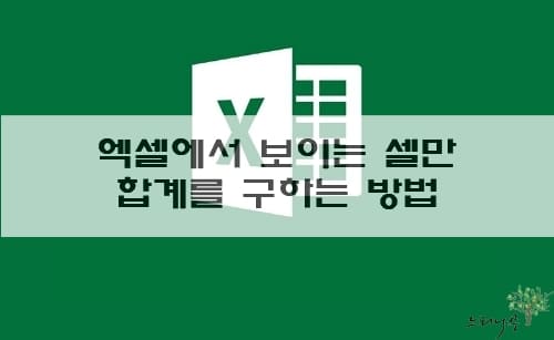 Read more about the article 엑셀에서 보이는 셀만 합계를 구하는 방법(셀 필터링 부분합)