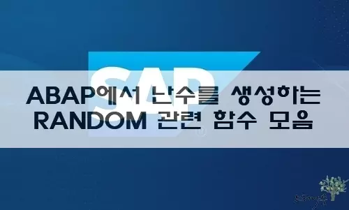 Read more about the article ABAP에서 난수를 생성하는 RANDOM 관련 함수 모음 11가지