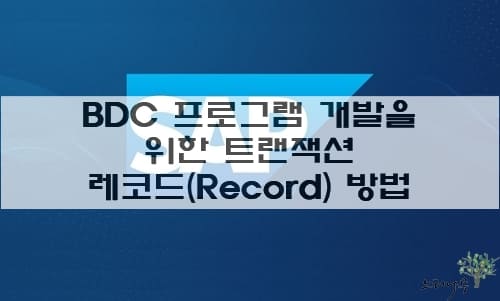 Read more about the article ABAP BDC 프로그램 개발을 위한 트랜잭션 리코더(Record) 방법