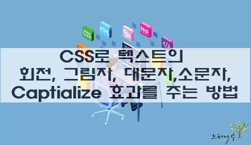 Read more about the article CSS로 텍스트의 회전, 그림자, 대문자/소문자/Captialize 효과를 주는 방법