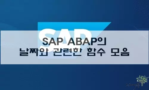 Read more about the article SAP ABAP의 날짜와 관련한 함수 모음 16가지