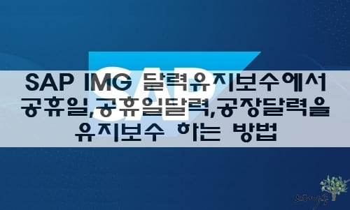 Read more about the article SAP IMG의 달력유지보수에서 공휴일, 공휴일 달력, 공장 달력을 유지보수 하는 방법