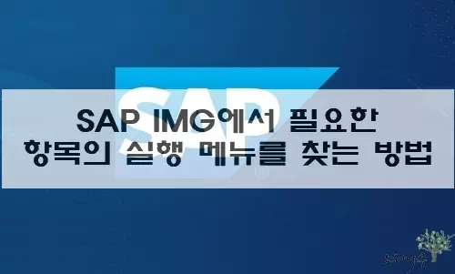 Read more about the article SAP IMG에서 필요한 항목의 실행 메뉴를 찾는 2가지 방법