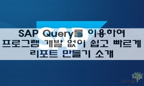 Read more about the article SAP Query(질의)를 이용하여 프로그램 개발 없이 쉽고 빠르게 리포트 만들기 소개