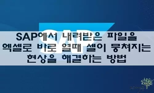 Read more about the article SAP에서 저장한 파일을 엑셀로 바로 열 때 특정 셀이 뭉쳐지는 현상을 해결하는 방법