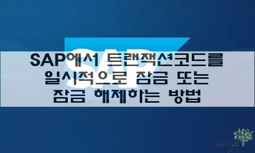 Read more about the article SAP에서 트랜잭션코드를 일시적으로 잠금 또는 잠금 해제하는 방법