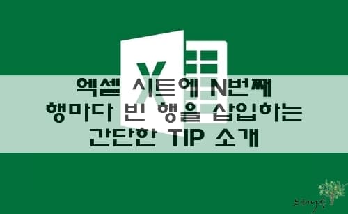 Read more about the article 엑셀 시트에 N번째 행마다 빈 행을 반복적으로 삽입하는 간단한 팁 소개