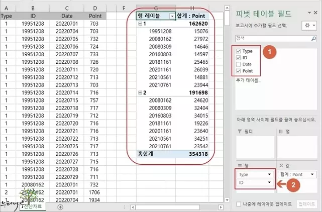 엑셀에서 피벗 테이블을 만드는 방법 3