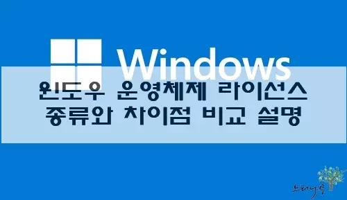 Read more about the article 마이크로소프트 Windows 운영체제의 라이선스 종류와 차이점 비교 설명