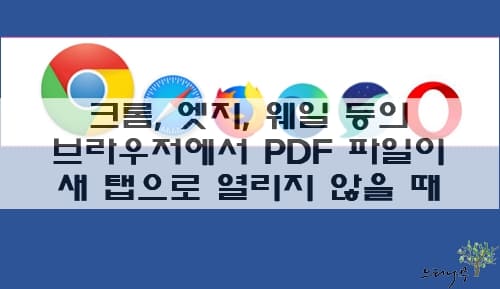 Read more about the article 크롬, 엣지, 웨일 등의 브라우저에서 PDF 파일이 새 탭으로 열리지 않을 때 해결 방법