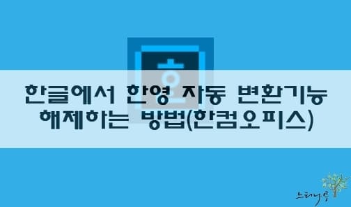 Read more about the article 한글 문서에서 한글이 영어로 자동 변경되는 [글자판 자동 변경 기능]을 해제하는 방법