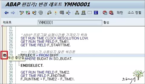 ABAP 프로그램에서 조건부 중단점(Break points)을 설정하는 방법 - ABAP 편집기에서 직접 위치 지정