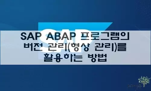 Read more about the article SAP ABAP 프로그램의 버전 관리(형상 관리)를 활용하는 방법