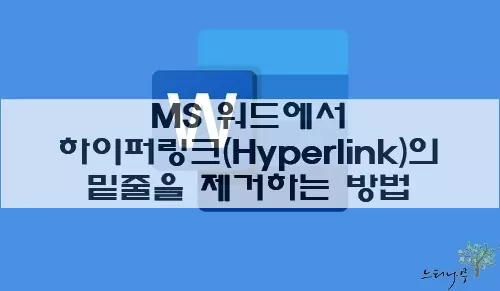 Read more about the article MS 워드에서 하이퍼링크(Hyperlink)의 밑줄을 제거하는 방법 3가지