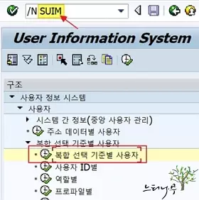 SAP 잠긴 사용자 확인 - 복합 선택 기준별 사용자에서 확인2