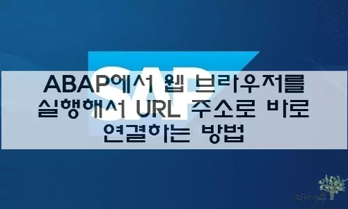 Read more about the article SAP ABAP에서 웹 브라우저를 실행해서 URL 주소로 바로 연결하는 방법 2가지