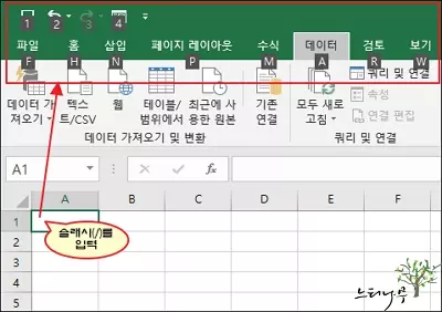 엑셀에서 슬래시(/) 입력이 안 되는 이유