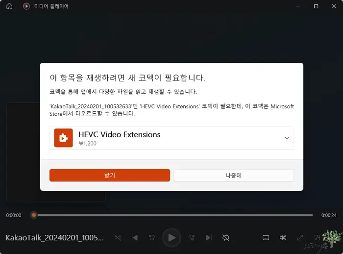 Read more about the article HEVC Video Extensions 이 항목을 재생하려면 새 코덱이 필요합니다. 재생 방법